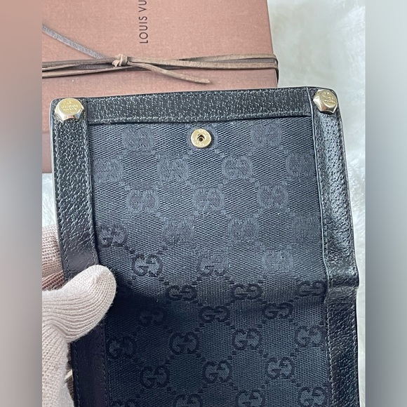GUCCI GG compact  FRENCH canvas/leather wallet - Picture 3 of 17
